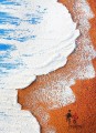 Vague de plage abstrait sable enfants détail art mural minimalisme